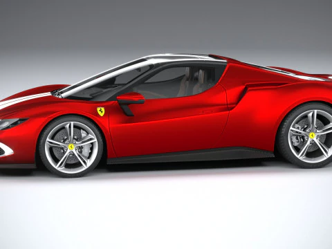 Ferrari 296 GTS Red 2023 3D Model