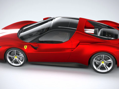 Ferrari 296 GTS Red 2023 3D Model