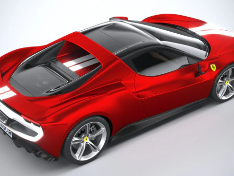Ferrari 296 GTS Red 2023 3D Model