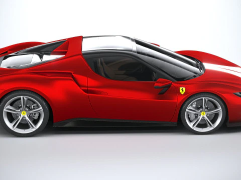 Ferrari 296 GTS Red 2023 3D Model