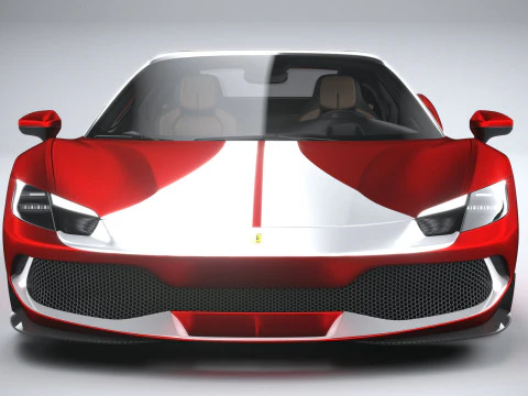 Ferrari 296 GTS Red 2023 3D Model