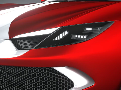 Ferrari 296 GTS Red 2023 3D Model