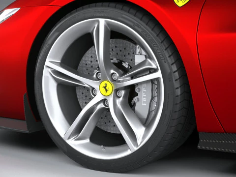 Ferrari 296 GTS Red 2023 3D Model