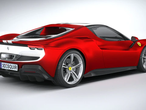 Ferrari 296 GTS Red 2023 3D Model