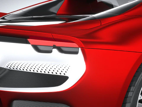 Ferrari 296 GTS Red 2023 3D Model