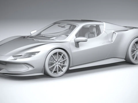 Ferrari 296 GTS Red 2023 3D Model