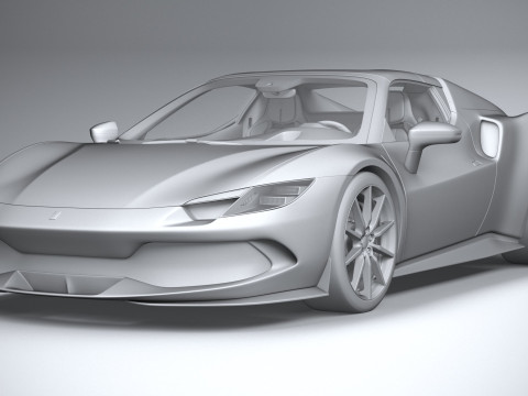 Ferrari 296 GTS Red 2023 Modelo 3D