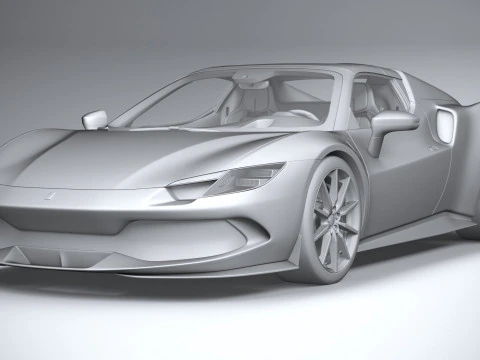 Ferrari 296 GTS Red 2023 3D Model