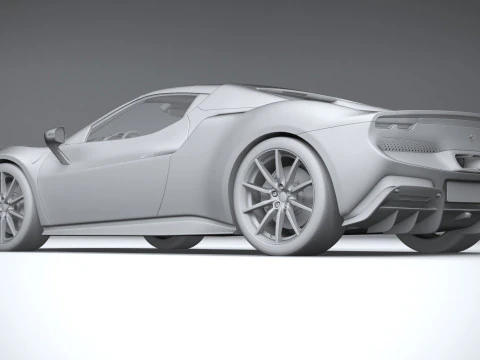 Ferrari 296 GTS Red 2023 3D Model