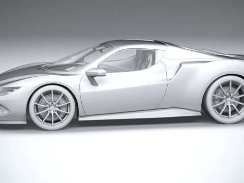 Ferrari 296 GTS Red 2023 3D Model
