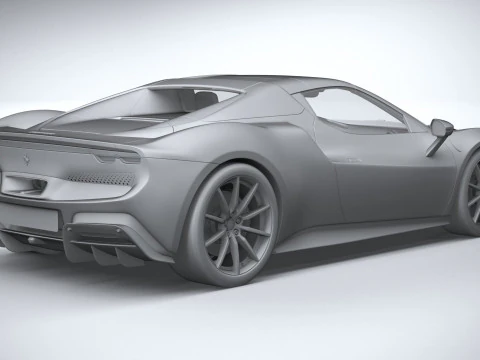 Ferrari 296 GTS Red 2023 3D Model