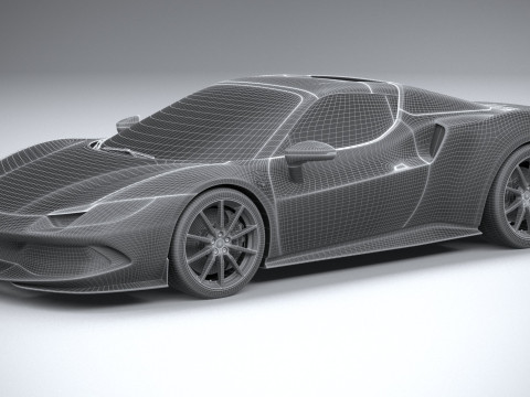 Ferrari 296 GTS Red 2023 Modelo 3D