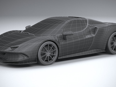 Ferrari 296 GTS Red 2023 Modelo 3D