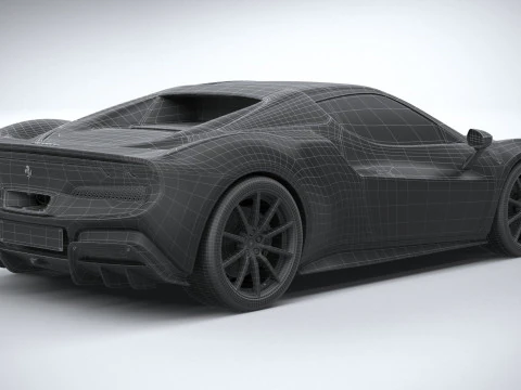 Ferrari 296 GTS Red 2023 3D Model