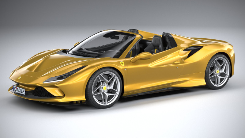 Ferrari F8 Spider 2020 3D Model .c4d .max .obj .3ds .fbx .stl .blend
