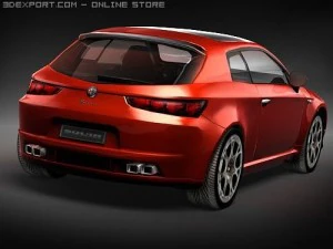 Alfa Romeo Brera LowPoly 3D Model