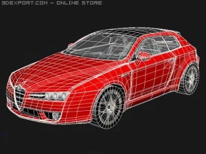 Alfa Romeo Brera LowPoly 3D Model