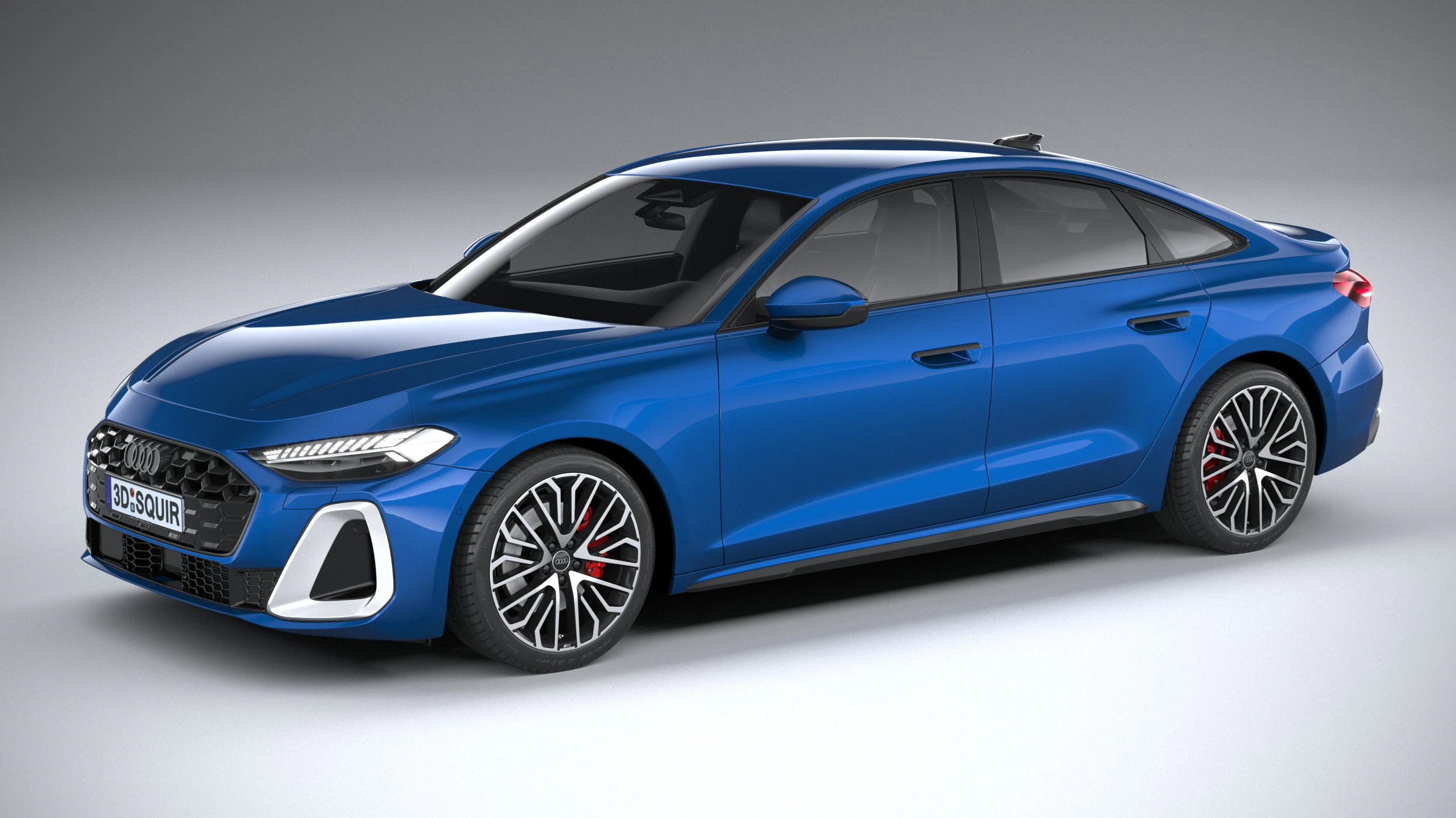 Audi A5 Sedan S-line 2025 3D Model .c4d .max .obj .3ds .fbx .stl .blend 