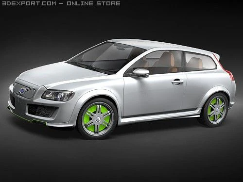 Volvo C30 ReCharge Concept 3D Model .c4d .max .obj .3ds .fbx .stl .blend 