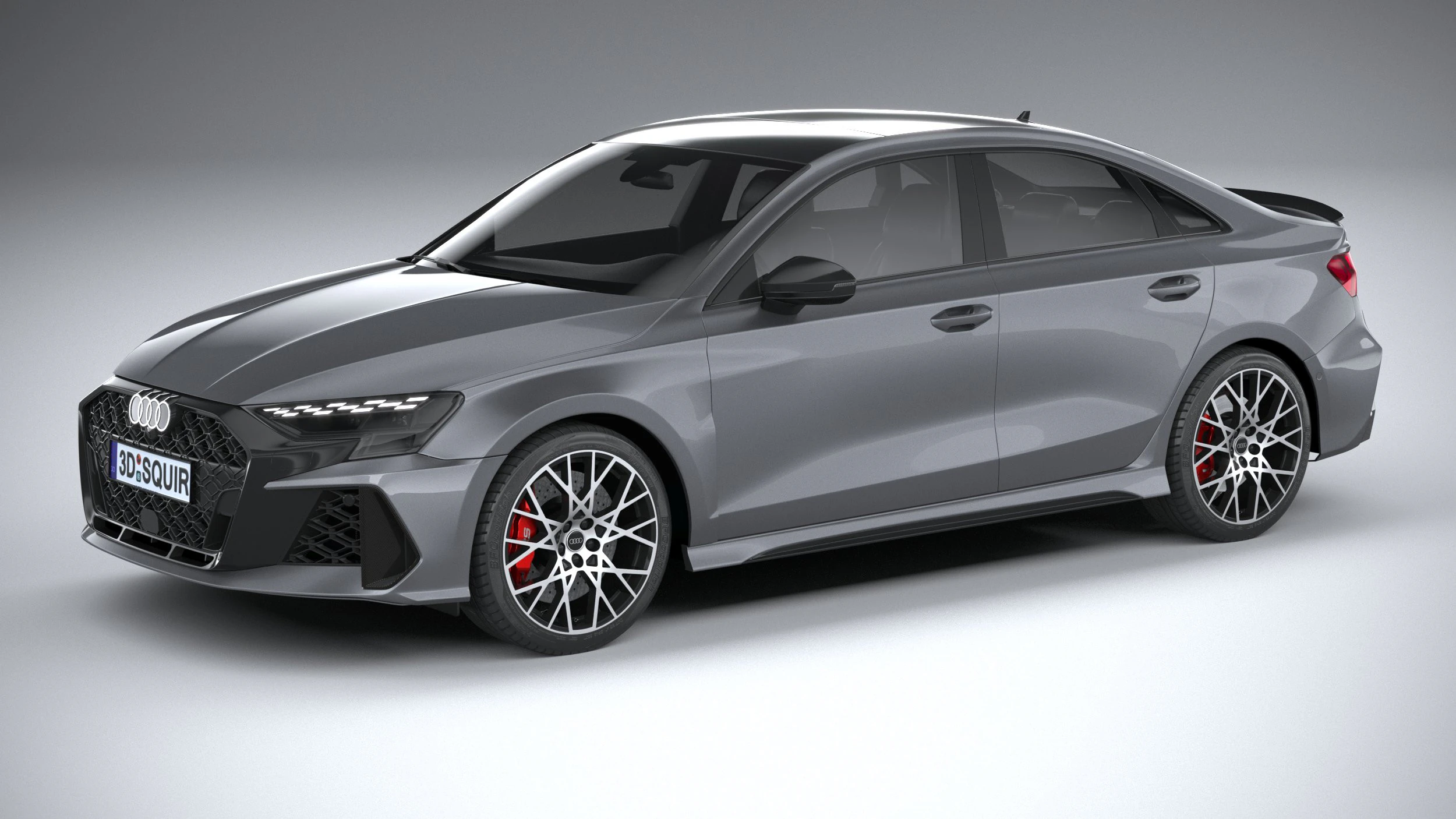 Audi RS3 Sedan 2025 3D Model .c4d .max .obj .3ds .fbx .stl .blend