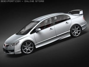 Honda Civic Type R Sedan 2008 3D Model