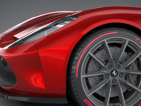 Ferrari Omologata 2020 LowPoly Modelo 3D