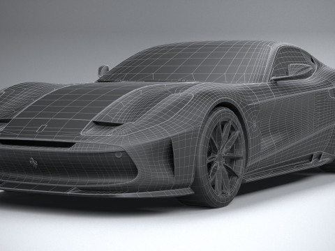Ferrari Omologata 2020 LowPoly Modelo 3D
