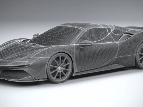 Ferrari SF90 Spider 2021 3D Model
