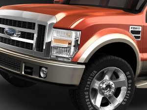 F-250 Crew Cab 2008 midpoly Modelo 3D