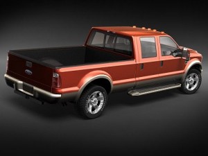 F-250 Crew Cab 2008 midpoly Modelo 3D