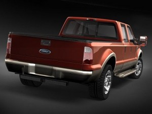 F-250 Crew Cab 2008 midpoly Modelo 3D