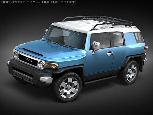 Toyota FJ Cruiser midpoly 3D Model .c4d .max .obj .3ds .fbx .stl .blend 