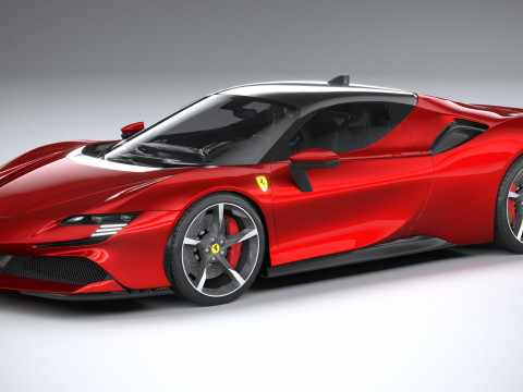 Ferrari SF90 Stradale 2021 LowPoly 3D Модель