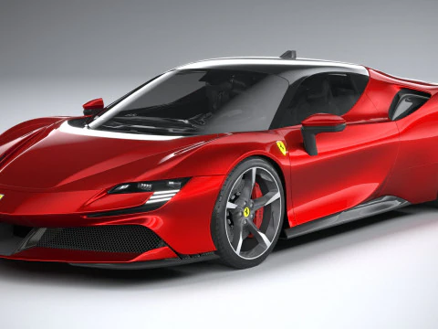 Ferrari SF90 Stradale 2021 LowPoly 3D Model