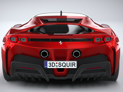 Ferrari SF90 Stradale 2021 LowPoly 3D मॉडल