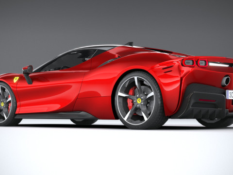 Ferrari SF90 Stradale 2021 LowPoly 3D मॉडल