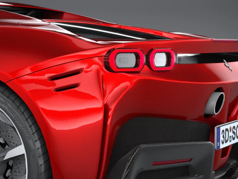 Ferrari SF90 Stradale 2021 LowPoly 3D Model