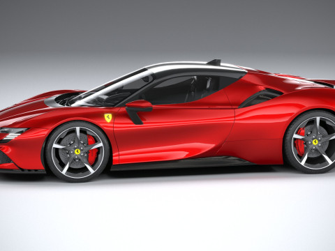 Ferrari SF90 Stradale 2021 LowPoly 3D मॉडल