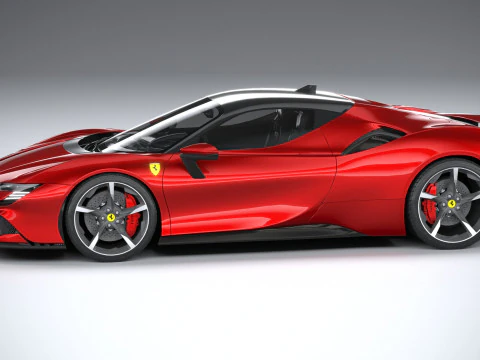 Ferrari SF90 Stradale 2021 LowPoly 3D Model