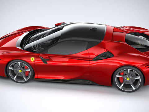 Ferrari SF90 Stradale 2021 LowPoly 3D मॉडल