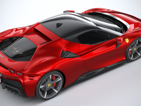 Ferrari SF90 Stradale 2021 LowPoly 3D मॉडल