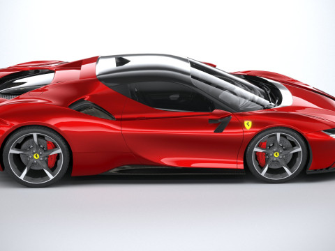 Ferrari SF90 Stradale 2021 LowPoly 3D मॉडल