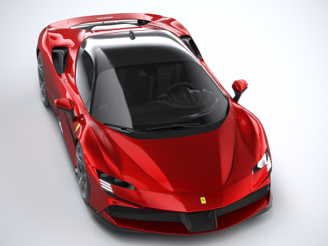Ferrari SF90 Stradale 2021 LowPoly 3D मॉडल