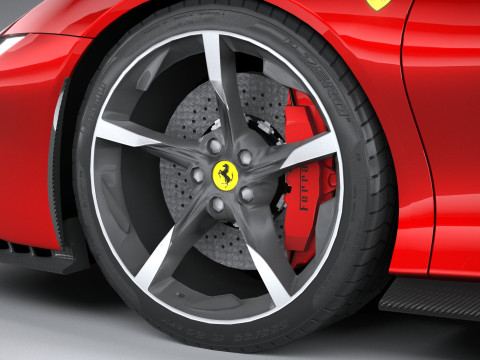 Ferrari SF90 Stradale 2021 LowPoly 3D मॉडल