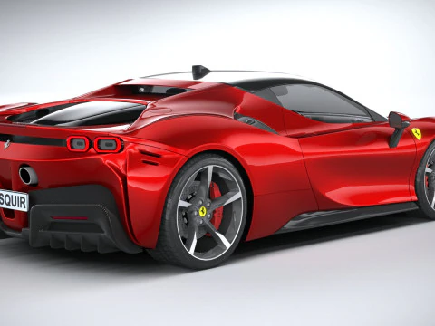 Ferrari SF90 Stradale 2021 LowPoly 3D Model