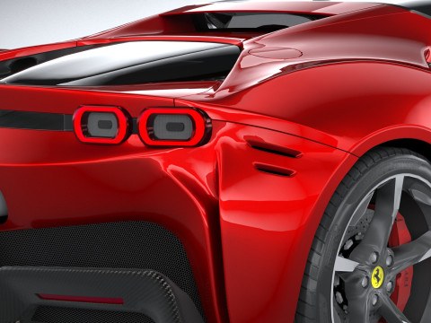 Ferrari SF90 Stradale 2021 LowPoly 3D मॉडल