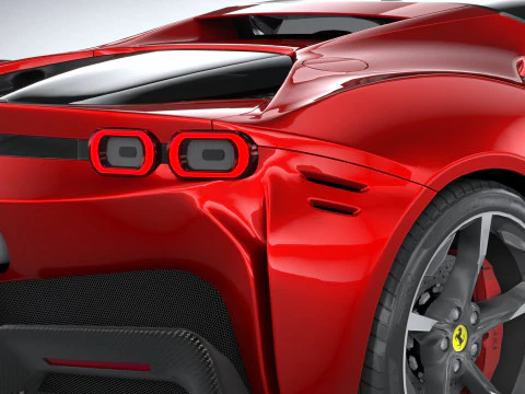 Ferrari SF90 Stradale 2021 LowPoly 3D Model