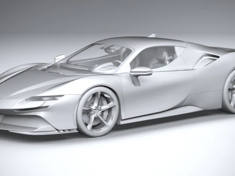Ferrari SF90 Stradale 2021 LowPoly 3D Model