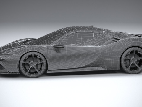 Ferrari SF90 Stradale 2021 LowPoly 3D मॉडल