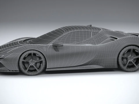 Ferrari SF90 Stradale 2021 LowPoly 3D Model